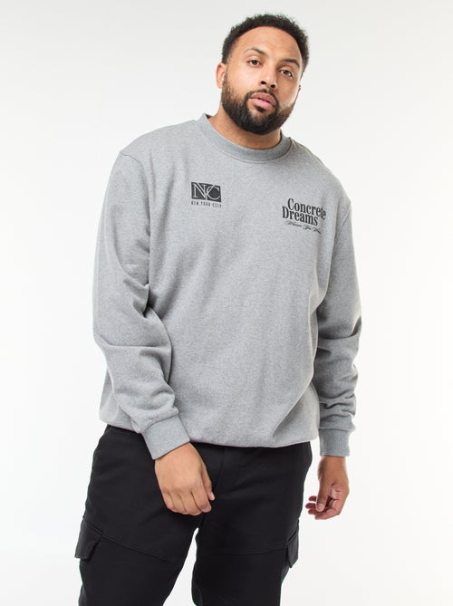 Sudadera estampada a doble cara en felpa ligera - Kiabi
