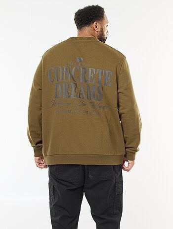 Sudadera estampada a doble cara en felpa ligera