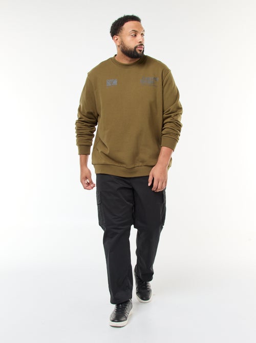 Sudadera estampada a doble cara en felpa ligera - Kiabi