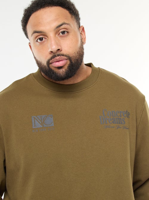 Sudadera estampada a doble cara en felpa ligera - Kiabi