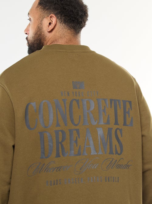 Sudadera estampada a doble cara en felpa ligera - Kiabi