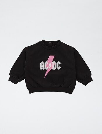 Sudadera estampada 'ACDC' en polar de algodón liso