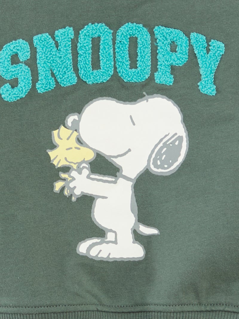 Sudadera estampada animada 'Snoopy' en polar de algodón Verde - Kiabi