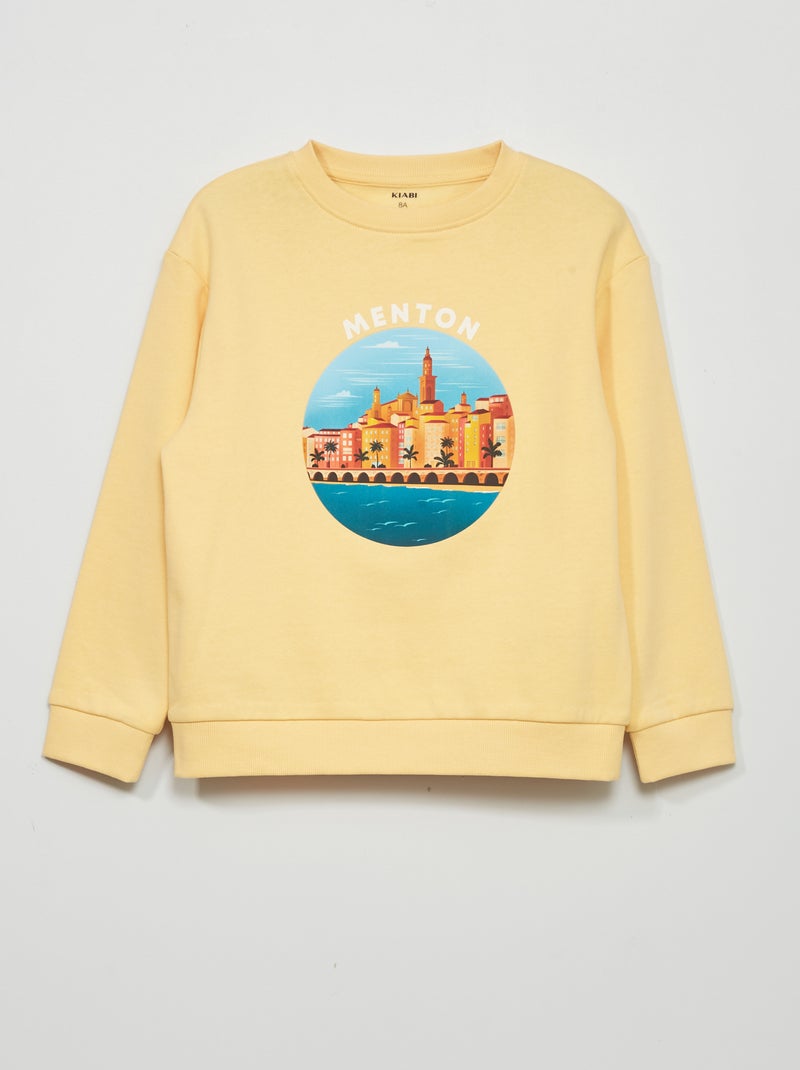 Sudadera estampada 'Antibes' AMARILLO - Kiabi