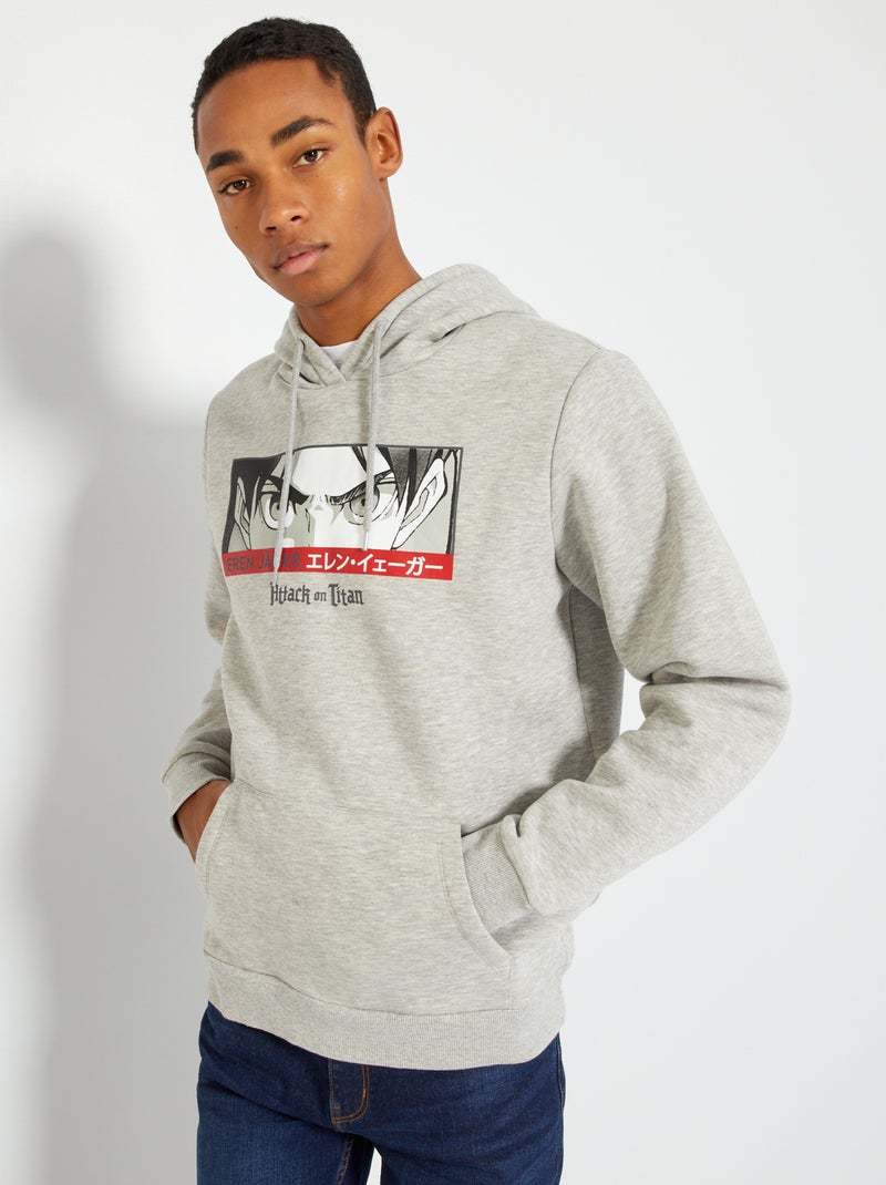Sudadera estampada 'Ataque a los titanes' GRIS - Kiabi