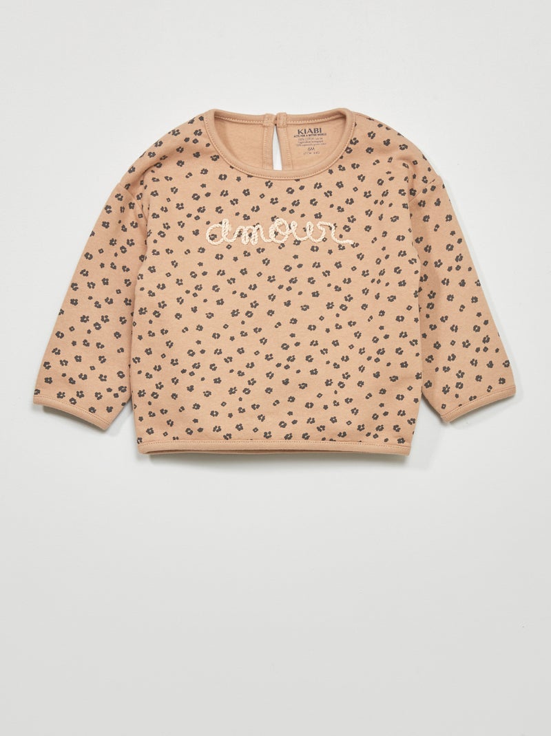 Sudadera estampada BEIGE - Kiabi