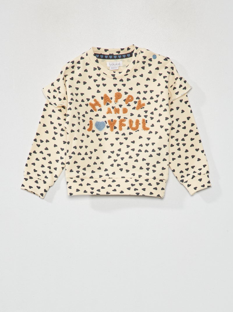 Sudadera estampada BEIGE - Kiabi