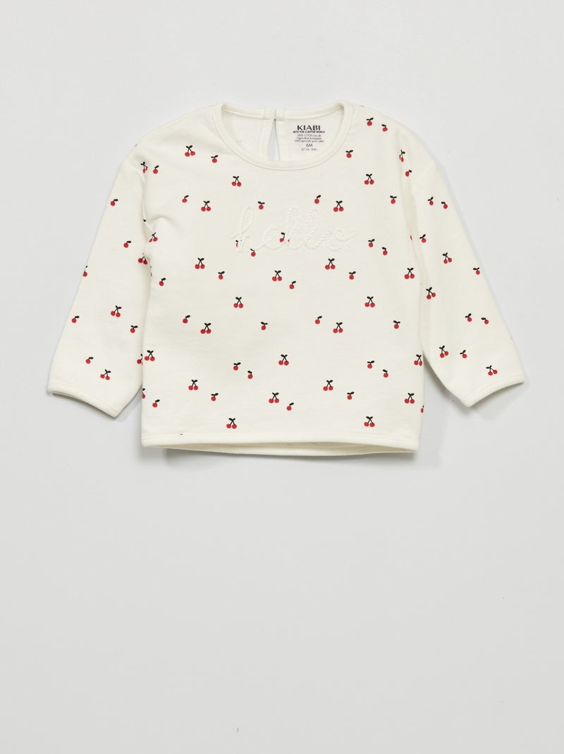 Sudadera estampada BLANCO - Kiabi
