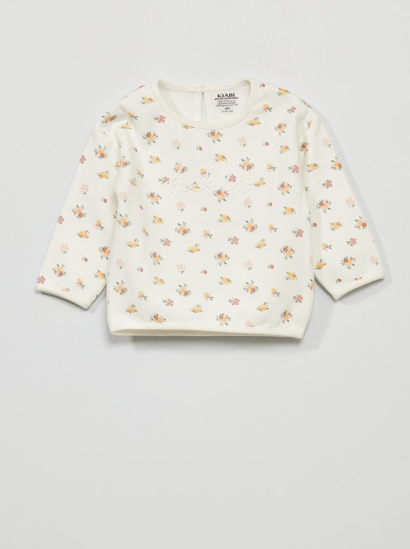 Sudadera estampada BLANCO - Kiabi