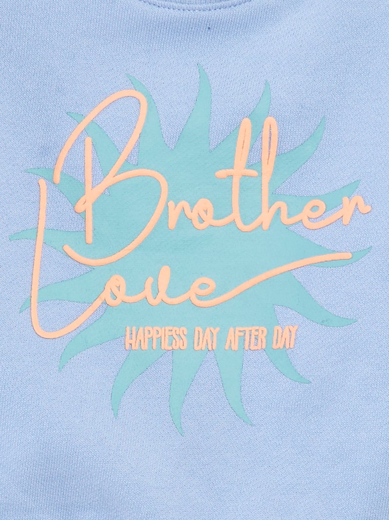 Sudadera estampada 'Brother' AZUL - Kiabi