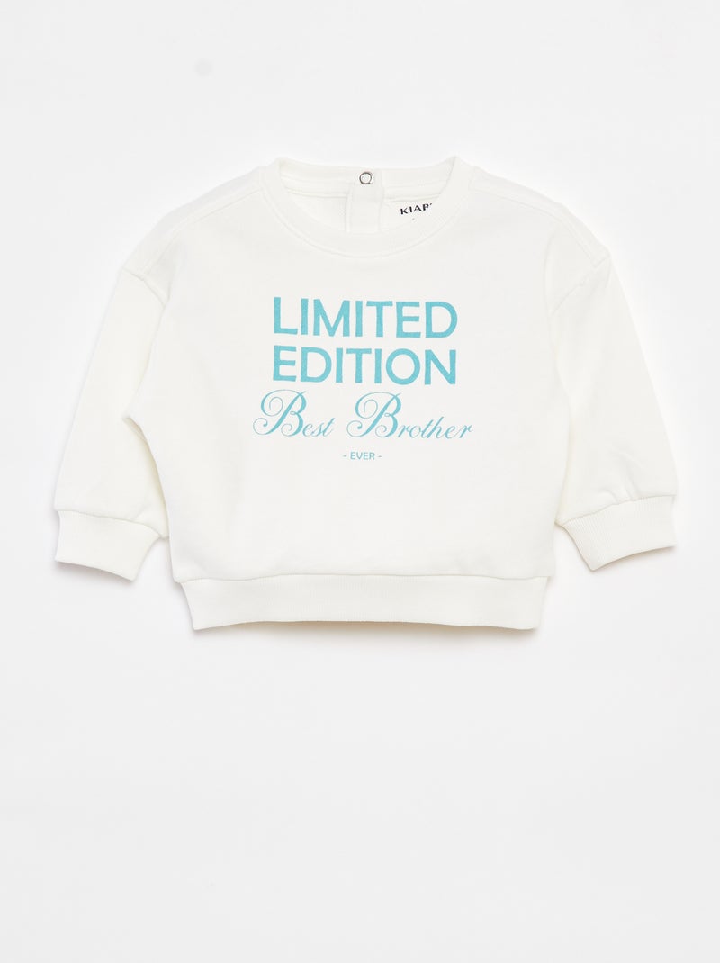 Sudadera estampada 'Brother' BLANCO - Kiabi