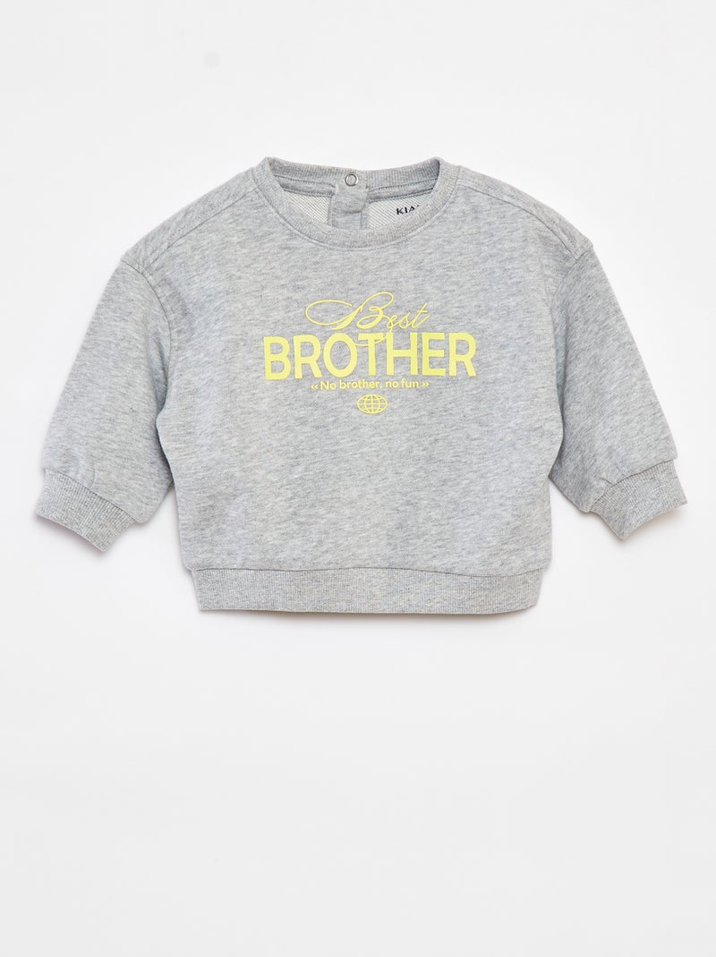 Sudadera estampada 'Brother' GRIS - Kiabi