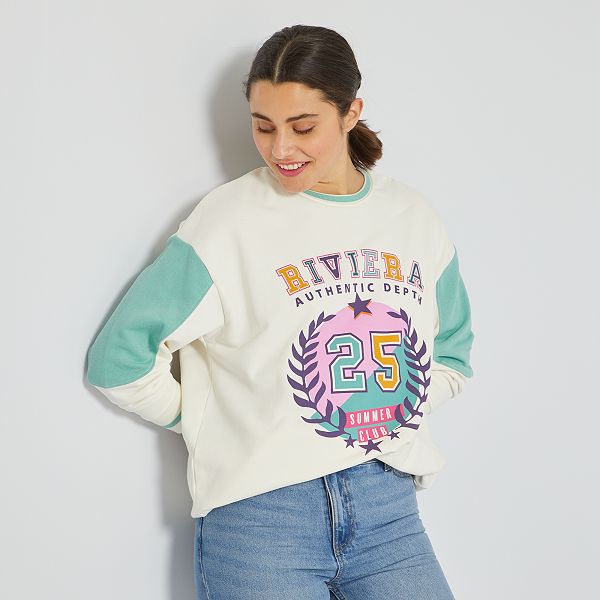 SUDADERA PUMA POWER COLORBLOCK MUJER Tallas XS Color Blanco