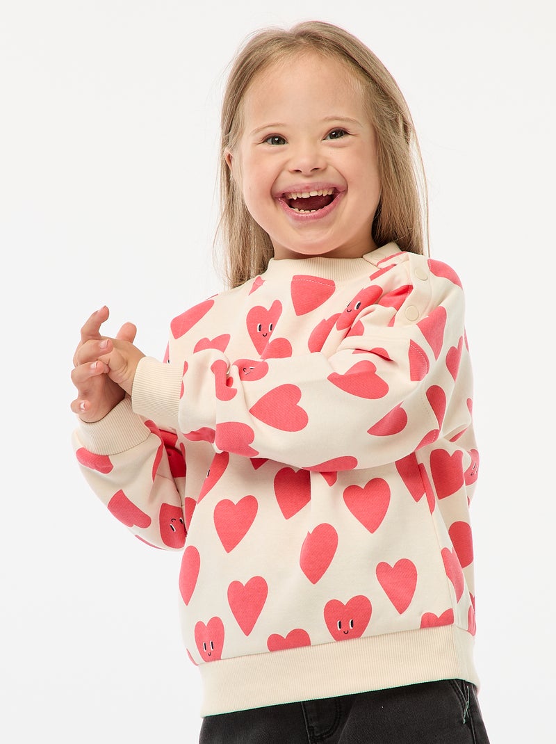 Sudadera estampada con automáticos imantados en el hombro - So Easy Blanco - Kiabi