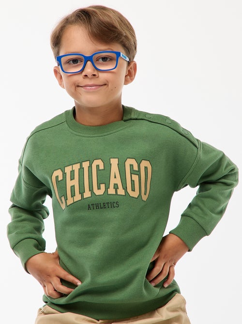 Sudadera estampada con botones a presión magnéticos - So Easy - Kiabi