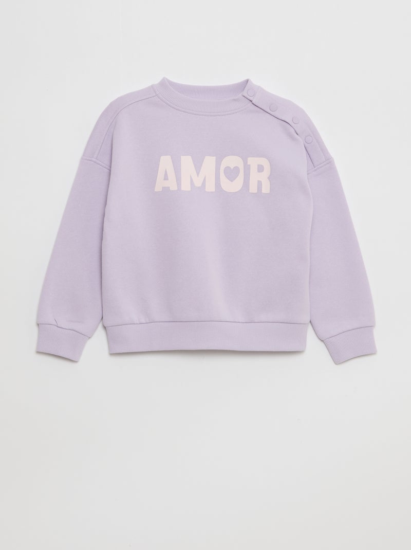Sudadera estampada con broches magnéticos en el hombro - So Easy Purpura - Kiabi