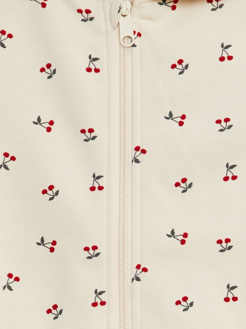 Sudadera estampada con cremallera BEIGE - Kiabi