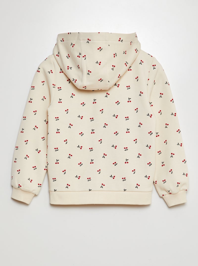 Sudadera estampada con cremallera BEIGE - Kiabi