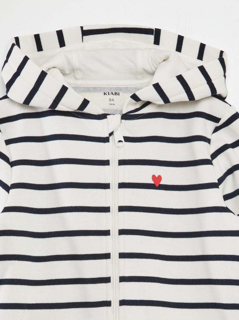 Sudadera estampada con cremallera BLANCO - Kiabi