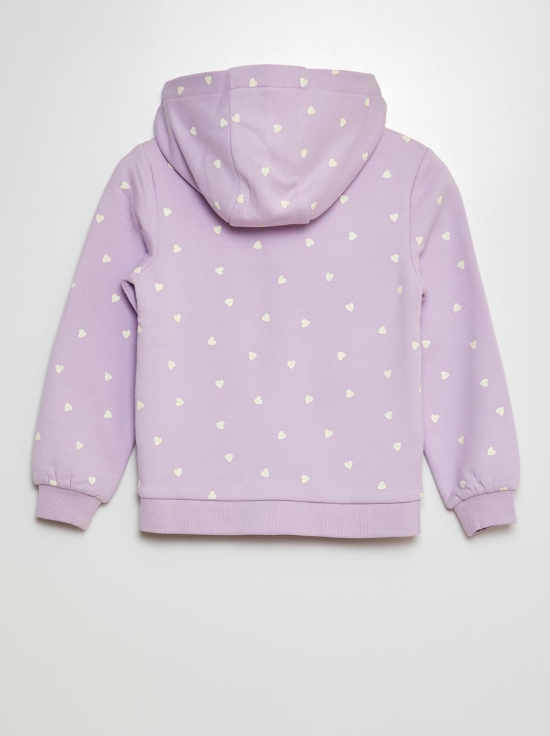 Sudadera estampada con cremallera PURPURA - Kiabi