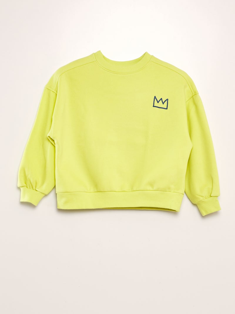 Sudadera estampada con cuello redondo - Hermano y hermana AMARILLO - Kiabi