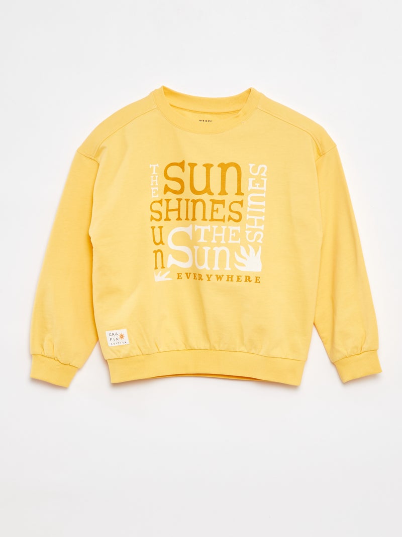 Sudadera estampada con cuello redondo AMARILLO - Kiabi