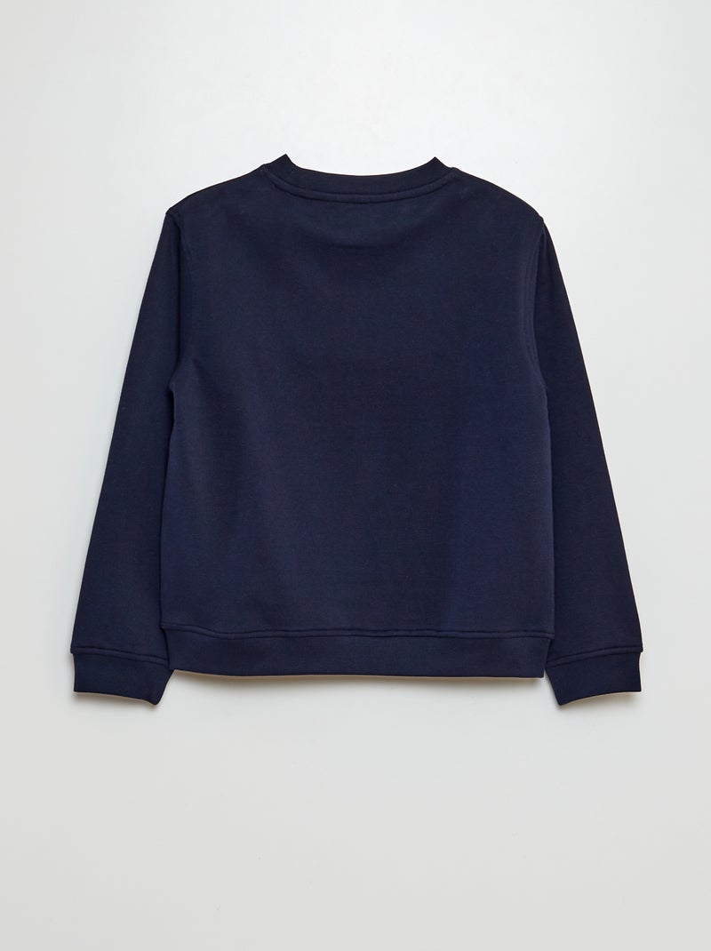 Sudadera estampada con cuello redondo AZUL - Kiabi