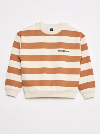 Sudadera estampada con cuello redondo