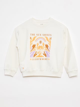 Sudadera estampada con cuello redondo