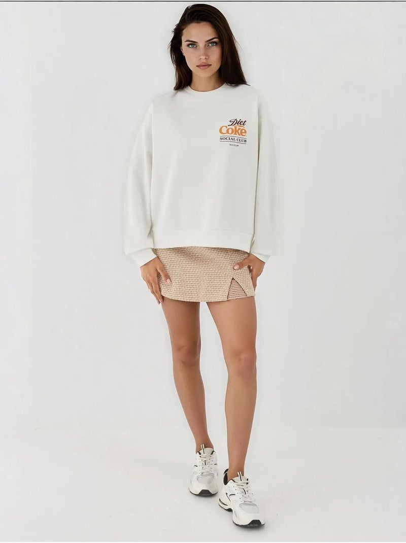 Sudadera estampada con cuello redondo hiccup Blanco roto - Kiabi