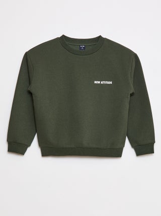 Sudadera estampada con cuello redondo