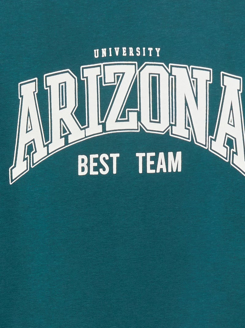 Sudadera estampada con cuello redondo VERDE - Kiabi