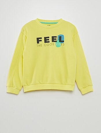 Sudadera estampada con cuello redondo y ancho