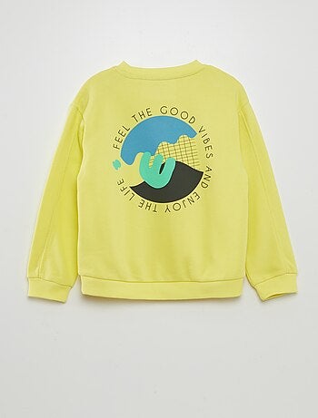 Sudadera estampada con cuello redondo y ancho