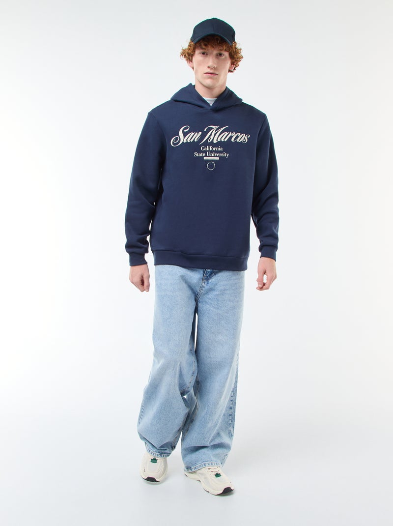 Sudadera estampada con diseño fantasía en algodón liso Azul - Kiabi