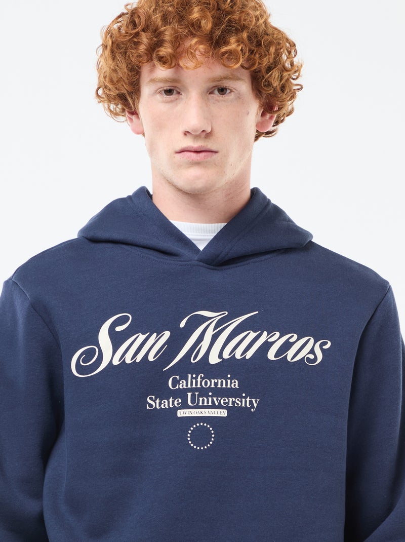 Sudadera estampada con diseño fantasía en algodón liso Azul - Kiabi