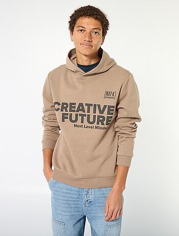 Sudadera estampada con diseño fantasía en algodón liso