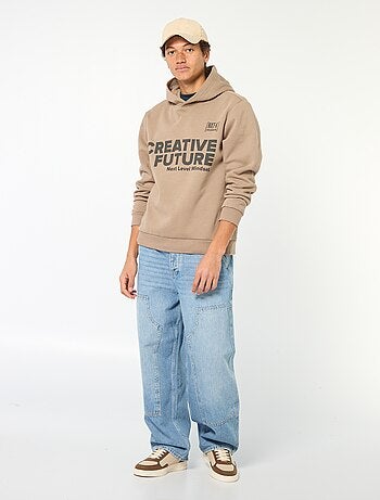 Sudadera estampada con diseño fantasía en algodón liso