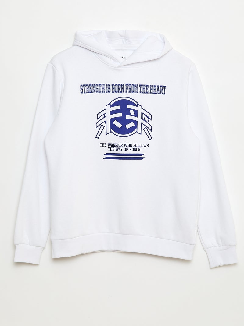 Sudadera estampada con diseño fantasía en algodón liso Blanco - Kiabi