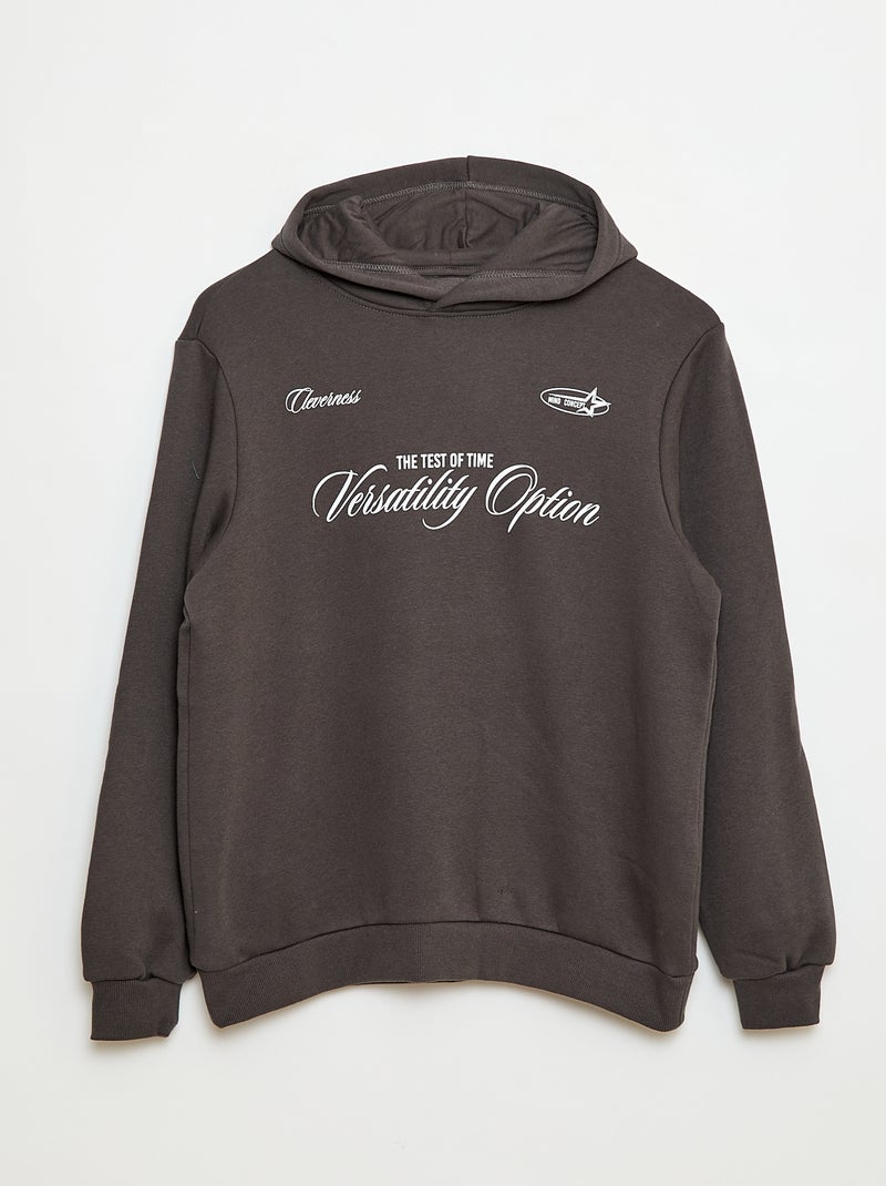 Sudadera estampada con diseño fantasía en algodón liso Gris - Kiabi