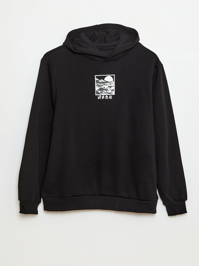 Sudadera estampada con diseño fantasía en algodón liso Negro - Kiabi