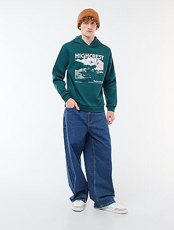 Sudadera estampada fantasía en algodón liso