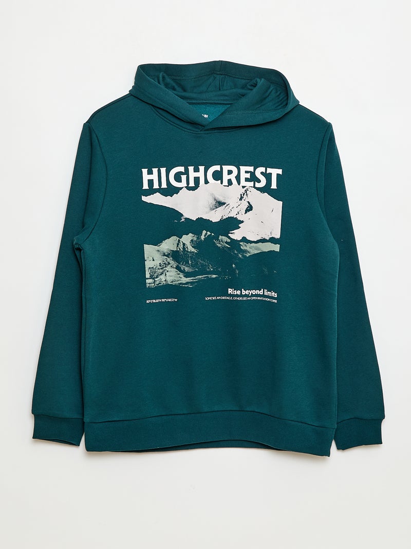 Sudadera estampada con diseño fantasía en algodón liso Verde - Kiabi