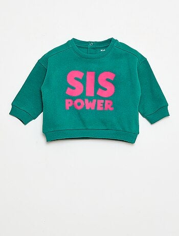 Sudadera estampada fantasía en felpa perchada