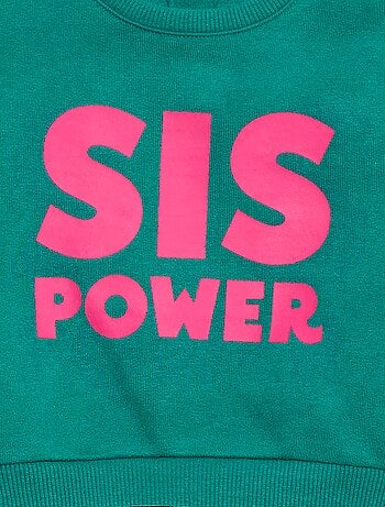Sudadera estampada fantasía en felpa perchada