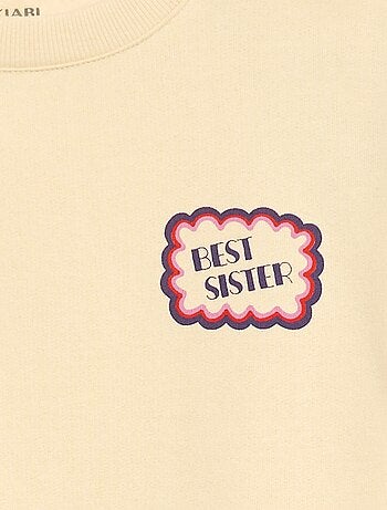 Sudadera estampada con mensaje 'sisters'