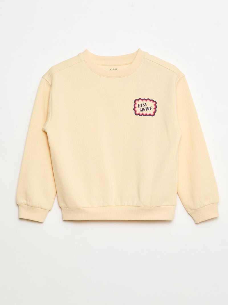 Sudadera estampada con mensaje 'sisters' Beige - Kiabi