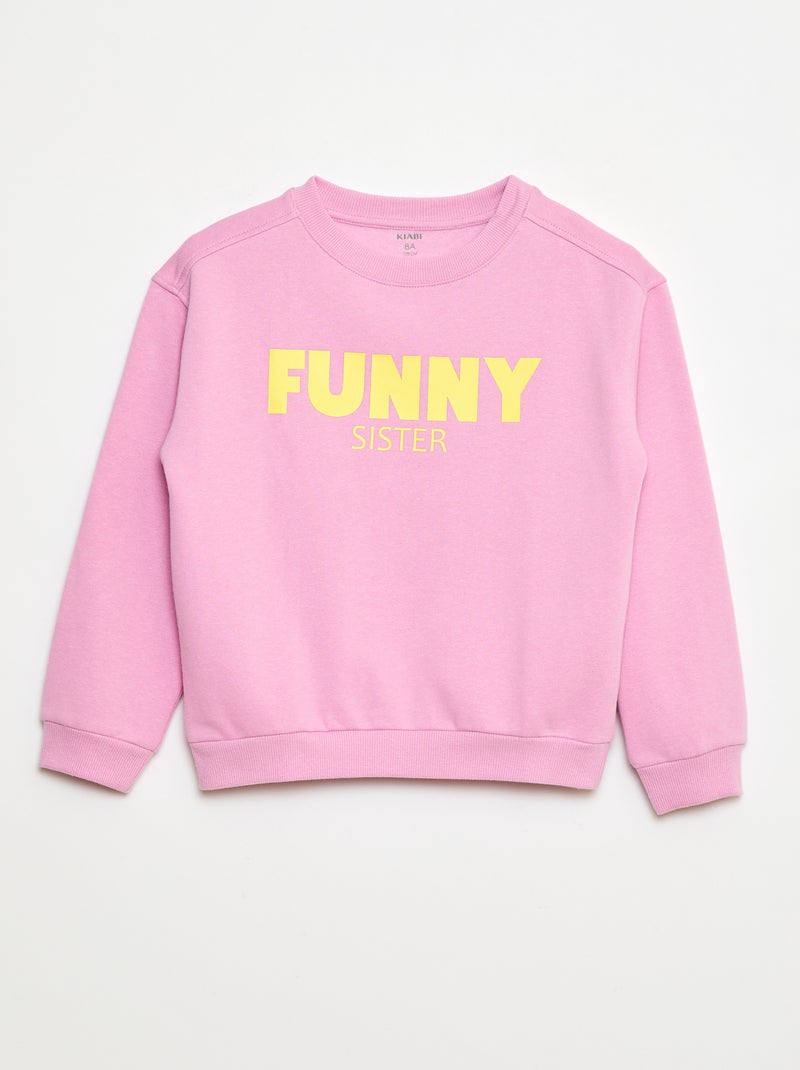Sudadera estampada con mensaje 'sisters' Purpura - Kiabi