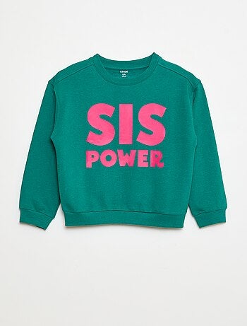 Sudadera estampada con mensaje 'sisters'