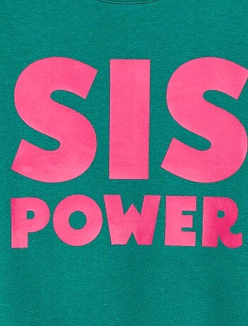 Sudadera estampada con mensaje 'sisters'